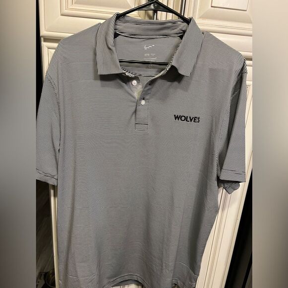 Nike Twolves Dri Fit Men's L Blue White Striped Short Sleeve Golf Polo Shirt L - Picture 1 of 9